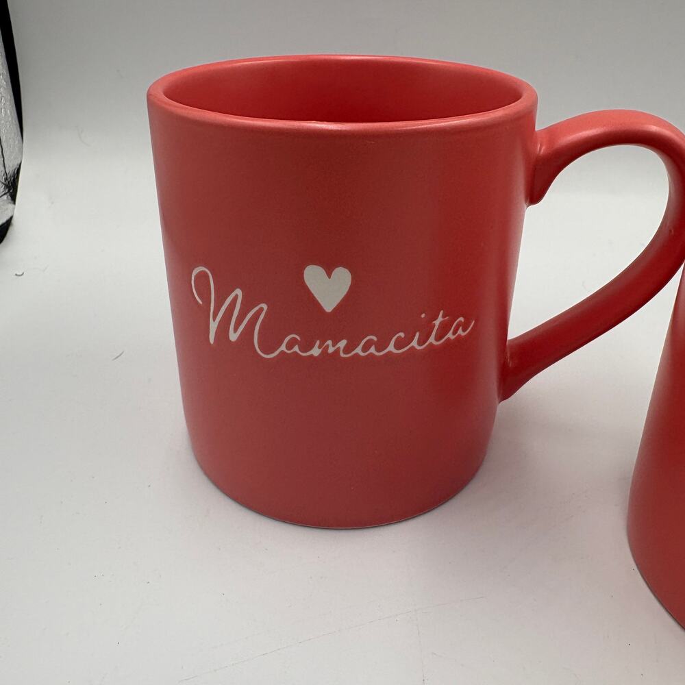 Threshold Stoneware Mommy & Me Pink Spanish Coffee Mug Set Mamacita Corazoncita - Picture 5 of 8